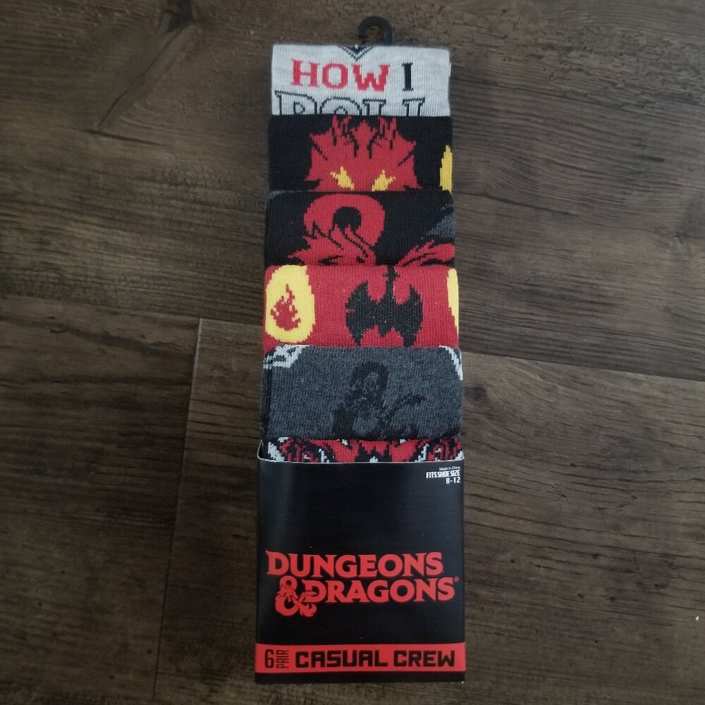 D & D - Dungeons & Dragons 6 Pair Crew Socks set